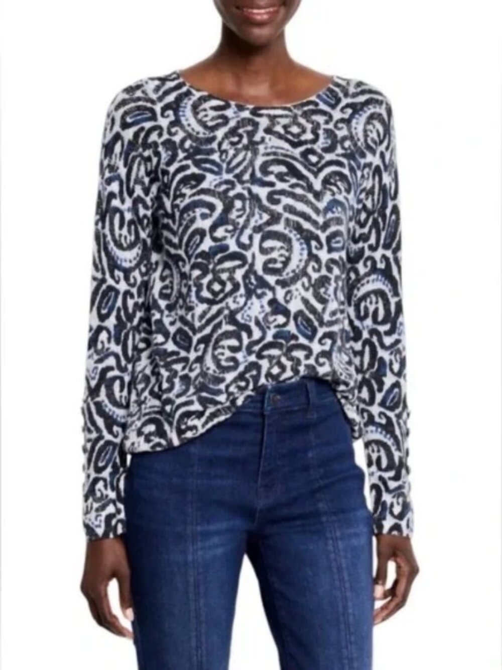 Nic+Zoe Tossed Paisley Supersoft Sweater